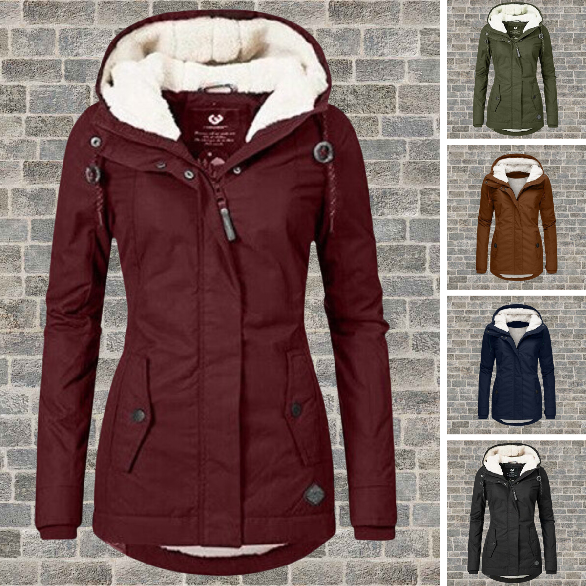 Elsie Belle Pleated cotton coat with hood