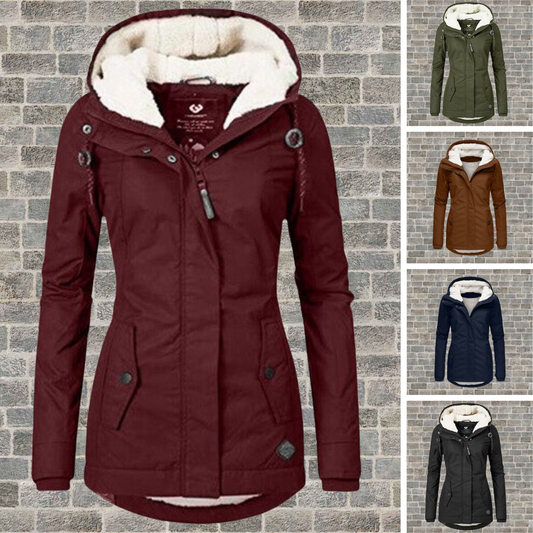 Elsie Belle Pleated cotton coat with hood