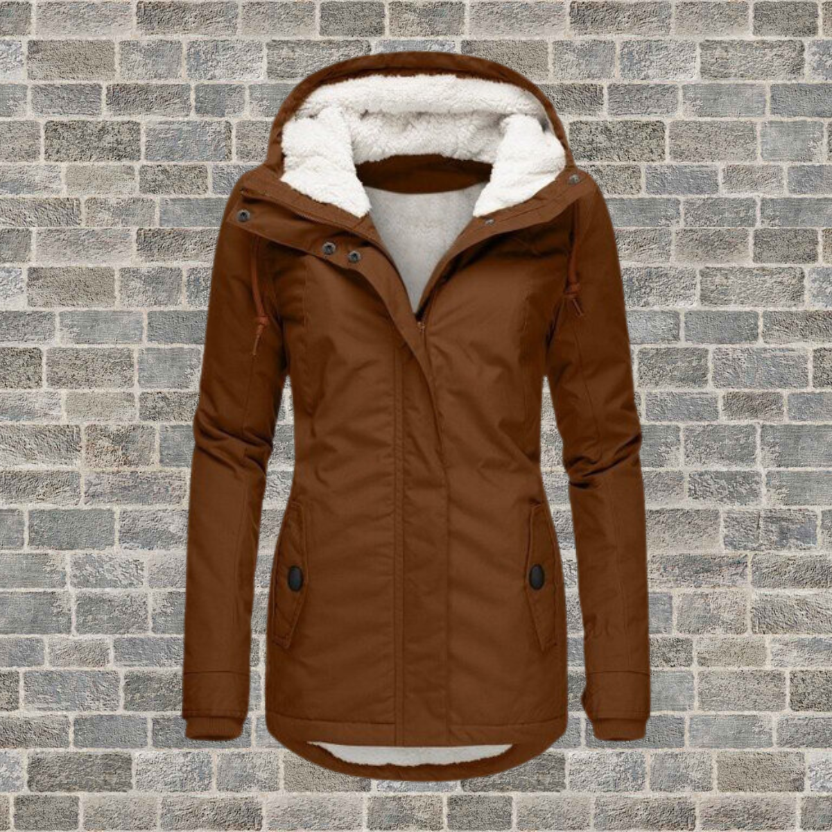 Elsie Belle Pleated cotton coat with hood