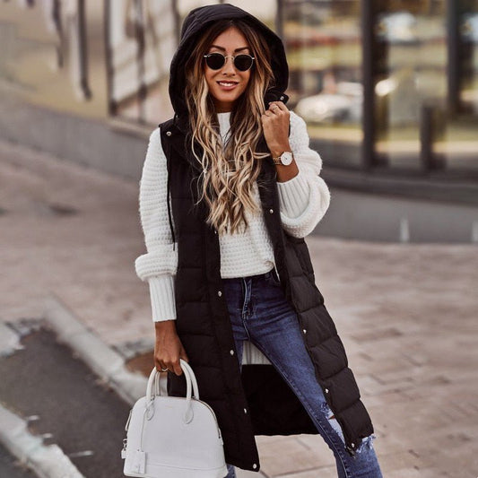 Parque - Knee-length quilted vest for women