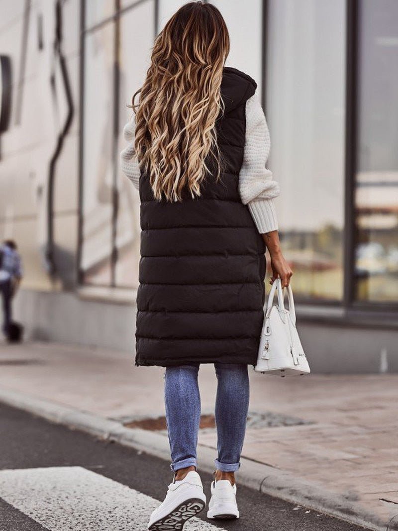 Parque - Knee-length quilted vest for women