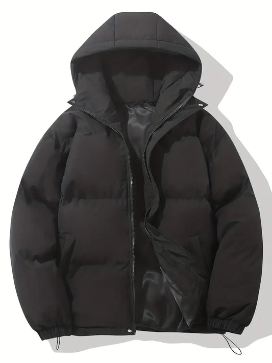 Quilted jacket with hood and zipper