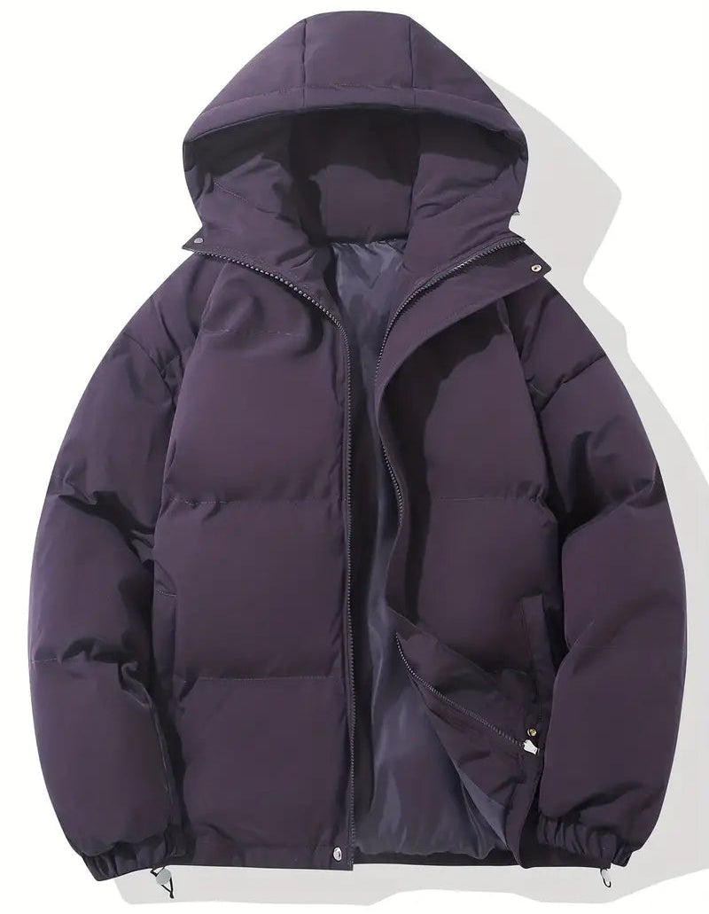 Quilted jacket with hood and zipper