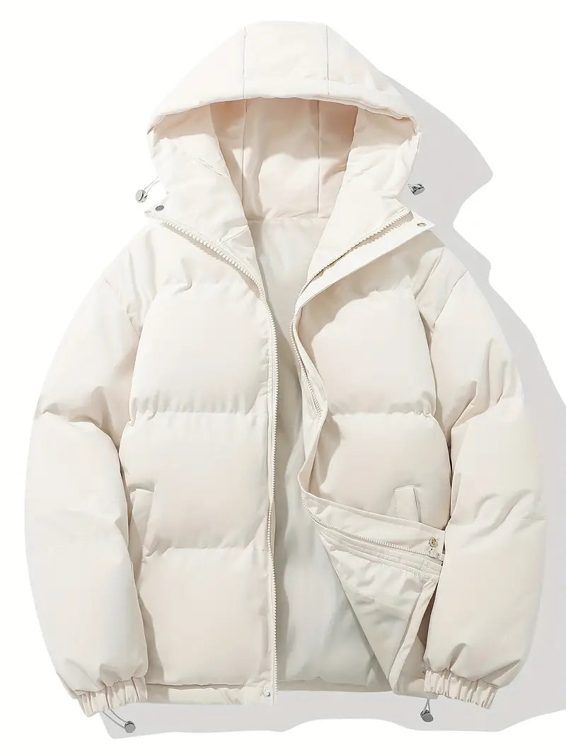 Quilted jacket with hood and zipper