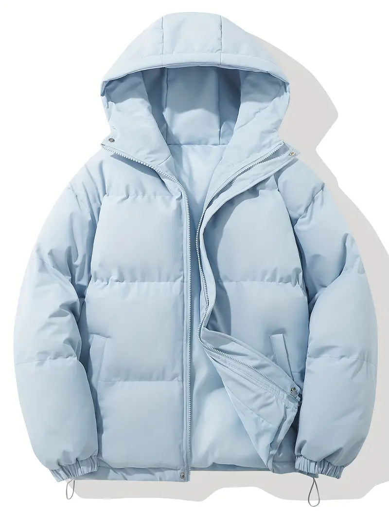 Quilted jacket with hood and zipper