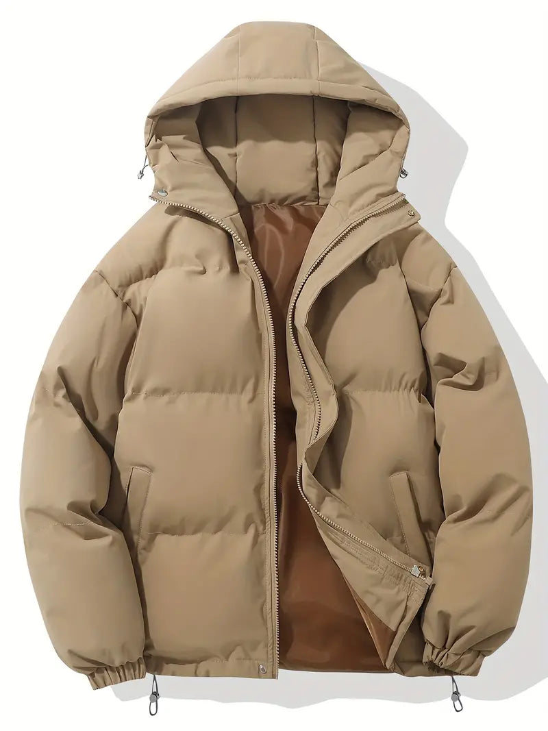Quilted jacket with hood and zipper