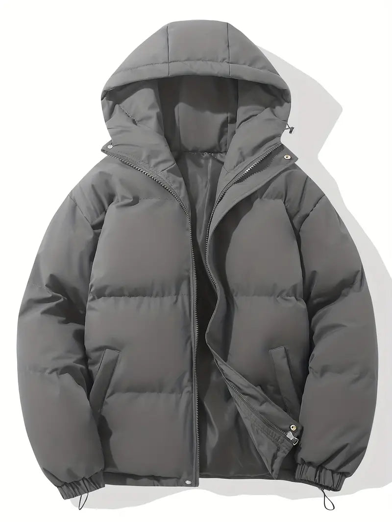 Quilted jacket with hood and zipper