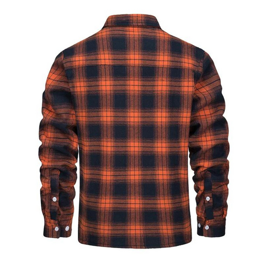 Lined shirt jacket with check pattern