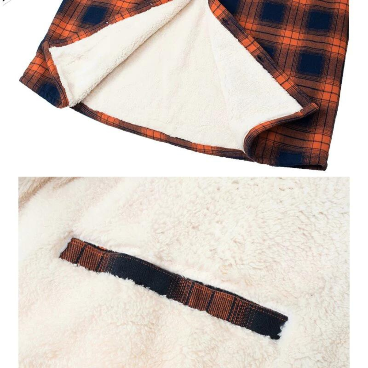 Lined shirt jacket with check pattern