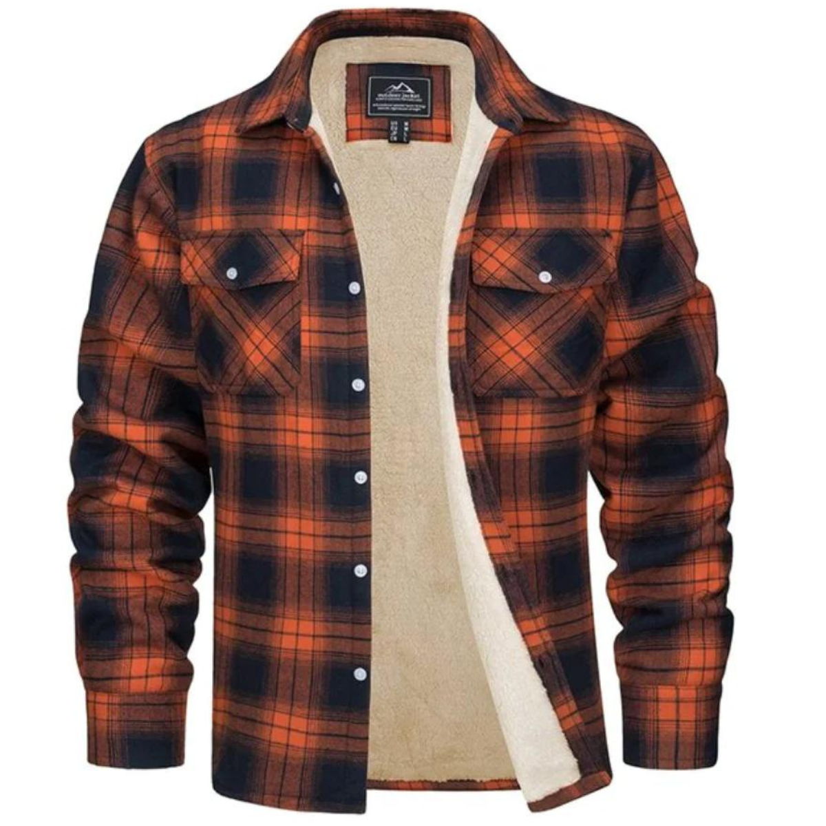 Lined shirt jacket with check pattern