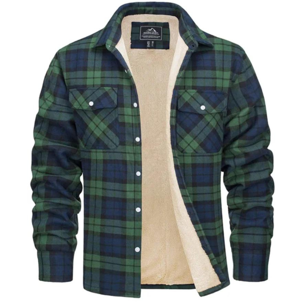 Lined shirt jacket with check pattern