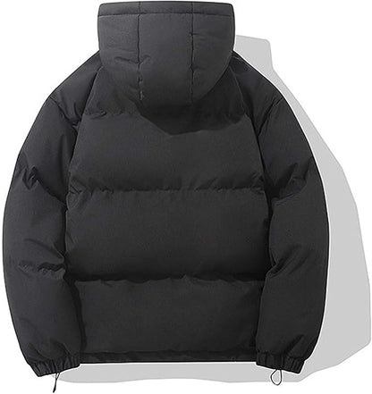 Quilted jacket with hood and zipper