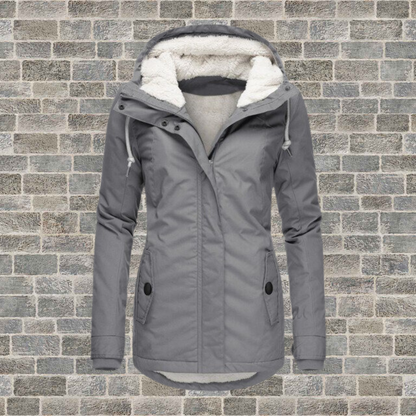 Elsie Belle Pleated cotton coat with hood