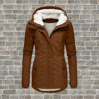 Elsie Belle Pleated cotton coat with hood