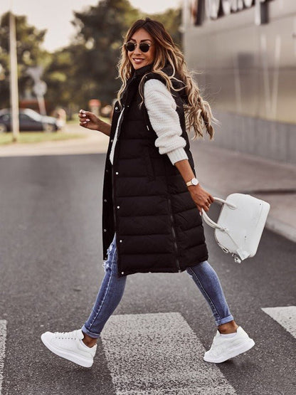 Parque - Knee-length quilted vest for women