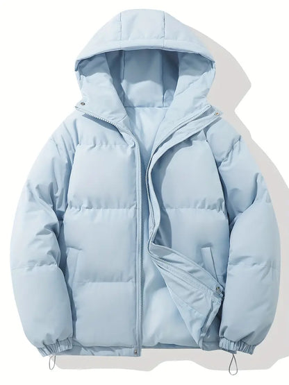 Quilted jacket with hood and zipper