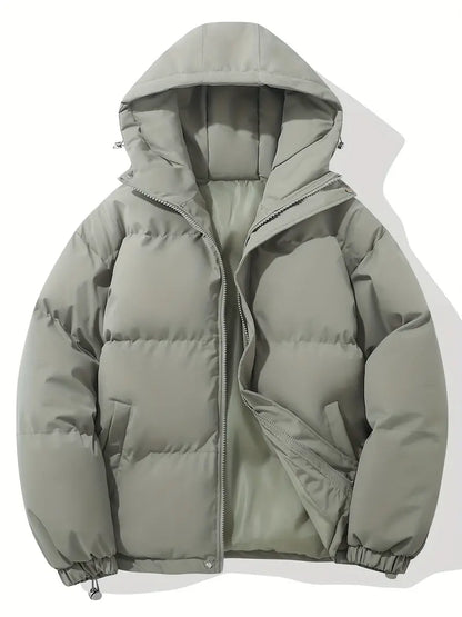 Quilted jacket with hood and zipper