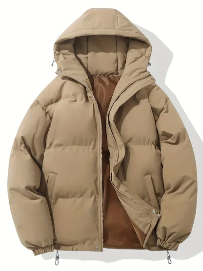 Quilted jacket with hood and zipper