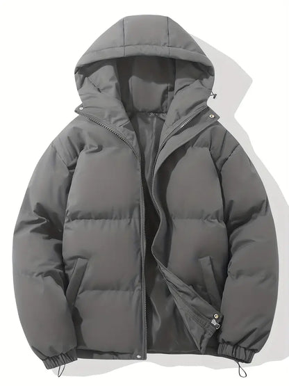 Quilted jacket with hood and zipper