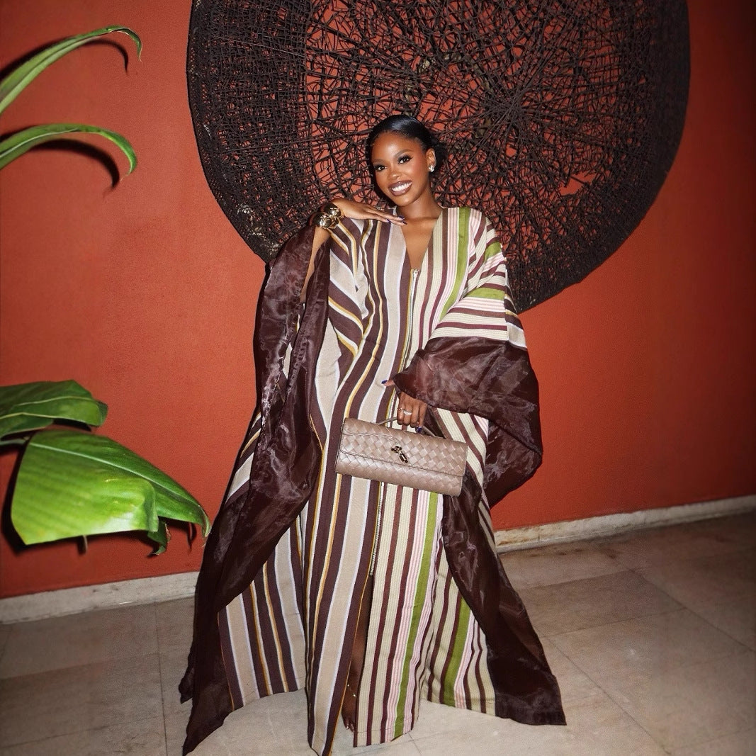 Striped kaftan with a loose fit