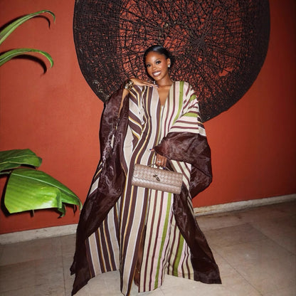 Striped kaftan with a loose fit